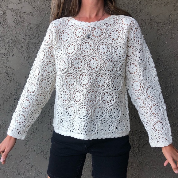 Vintage Tops - Handmade! 😍VTG cotton crochet top